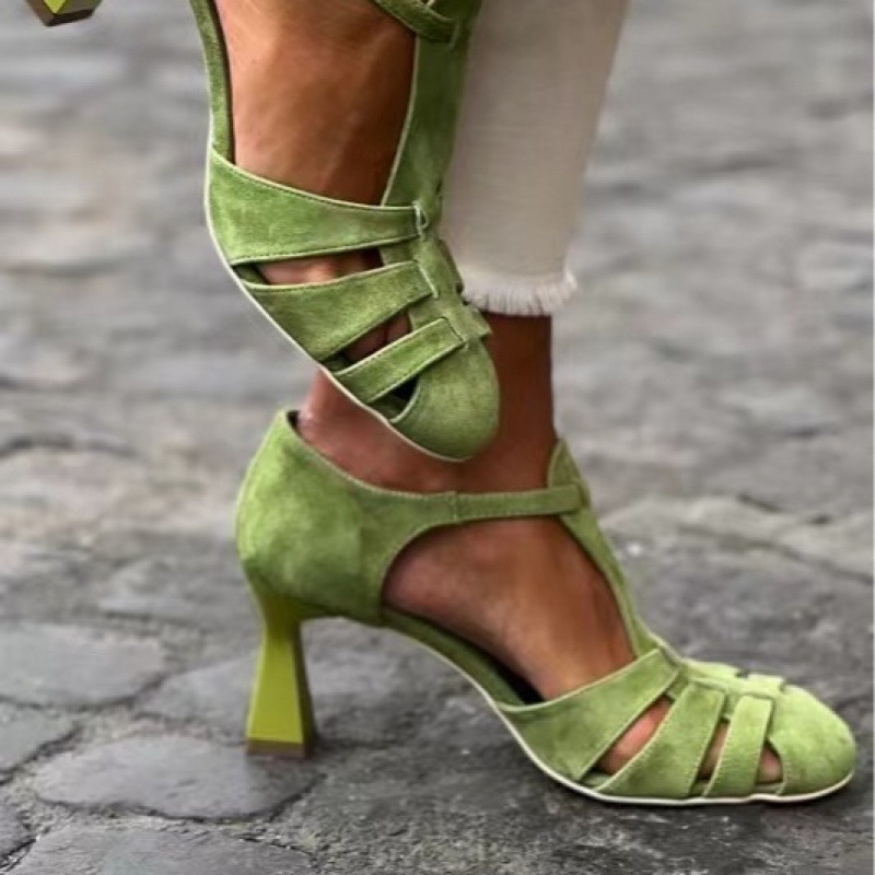 Summer Clothing Petite - Женские зеленые замшевые туфли-лодочки на каблуке-рюмочке