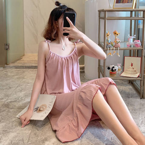 Summer Clothing Colors - Однотонная мягкая ночная рубашка из молочного