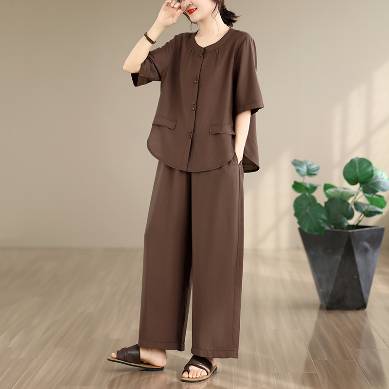 Summer Clothing For Women Over 60 - Новый летний комплект из хлопка и