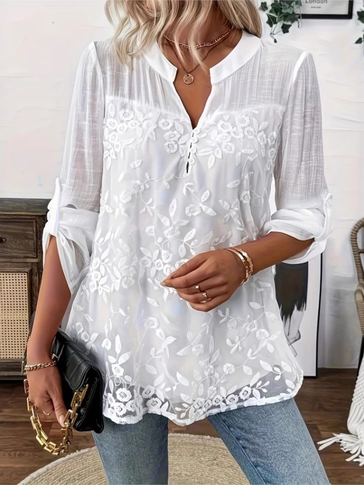 Summer Clothing Holiday - Модная белая кружевная рубашка-топ для женщин,