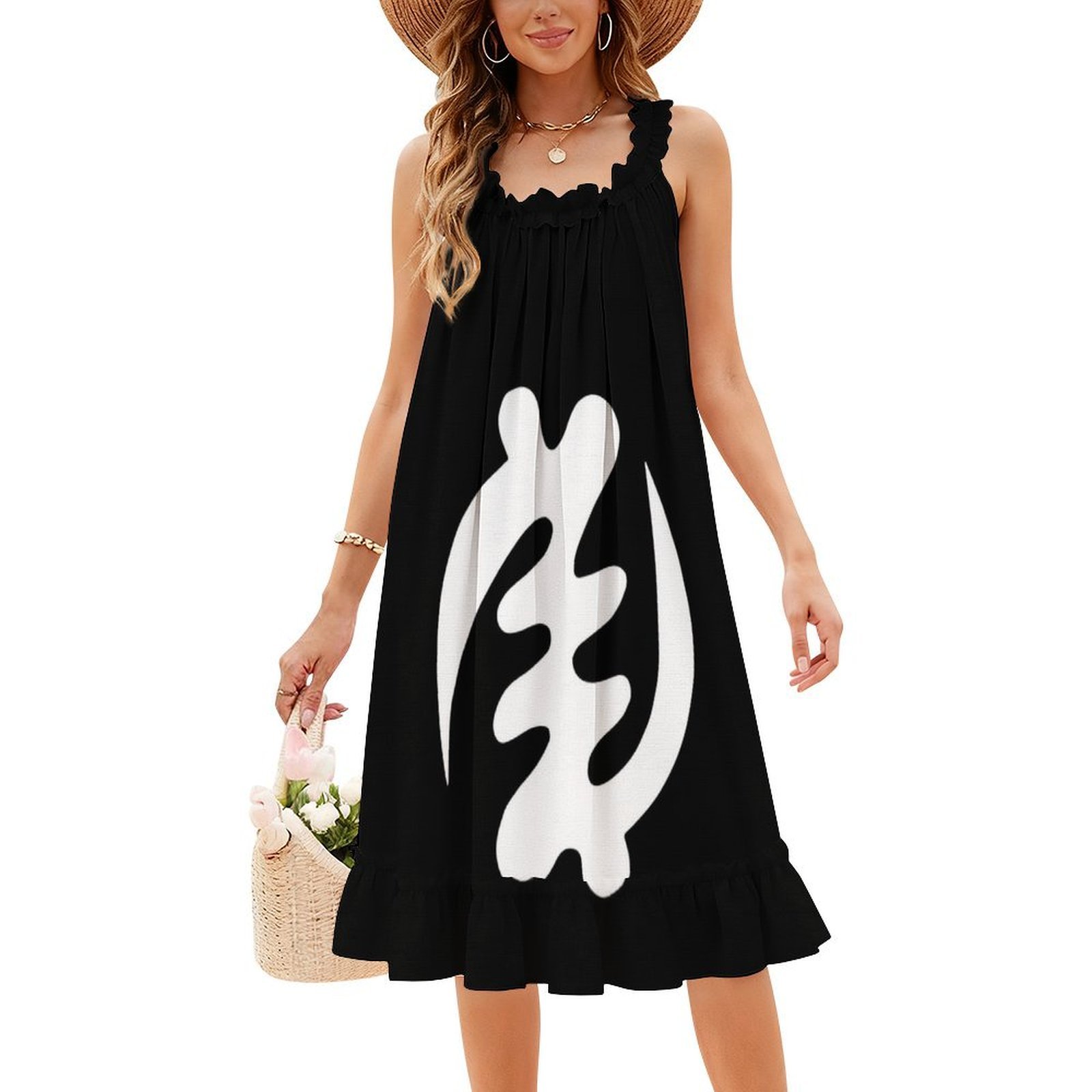 Summer Clothing Design - Gye Nyame, белое афроцентричное платье в