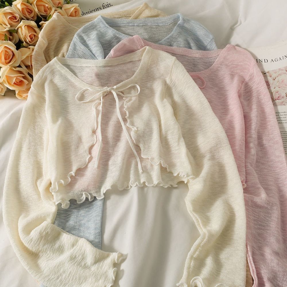Summer Clothing Design - Новый тонкий солнцезащитный кардиган с рюшами