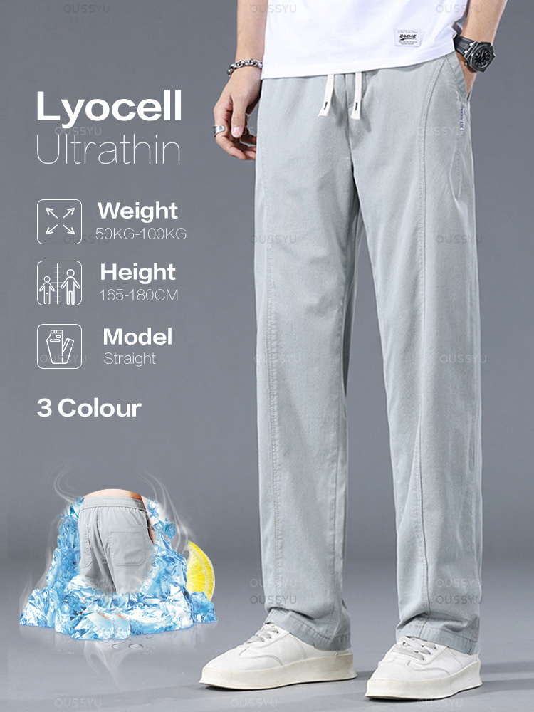 Summer Clothing Brands Men - Мужские брюки из мягкой лиоцелловой ткани,