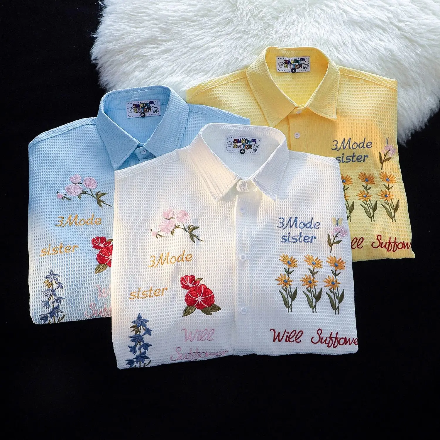 Вафельные рубашки с цветочной  – обзор и цена Summer Clothing Holiday