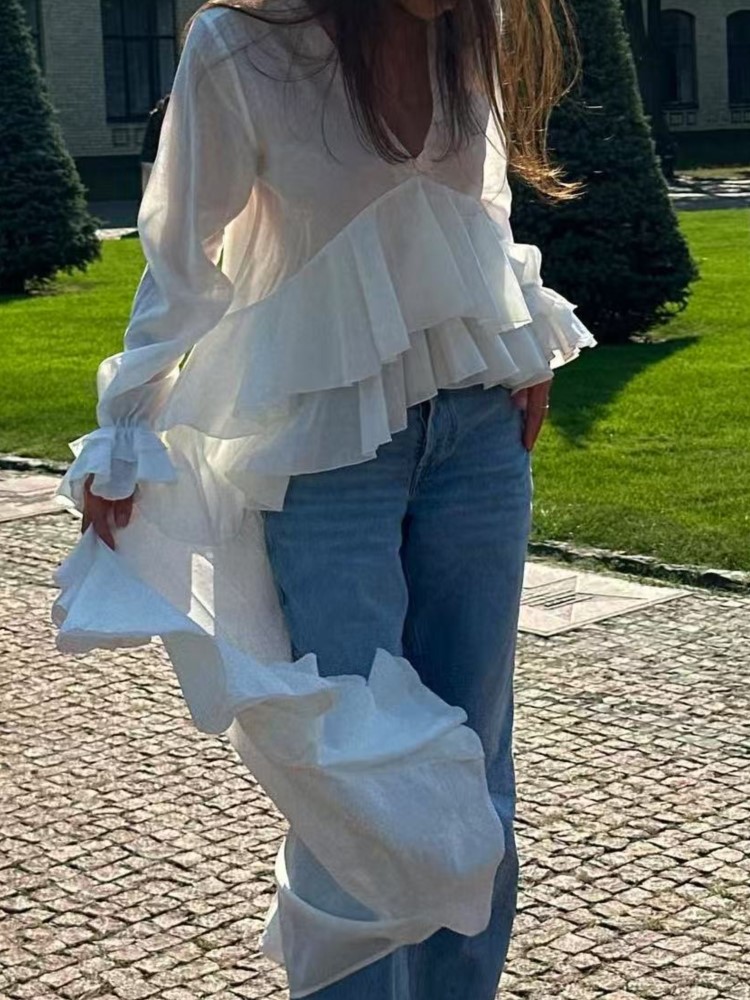 Модные длинные рубашки с оборк – обзор и цена Summer Clothing Holiday
