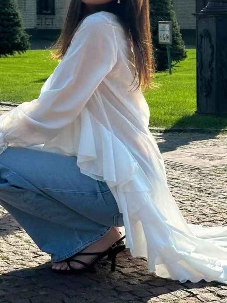Модные длинные рубашки с оборк – обзор и цена Summer Clothing Holiday