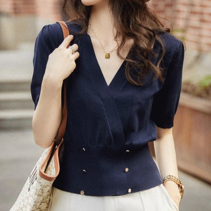 Блузка женская однотонная с V- – обзор и цена Summer Clothing Colors